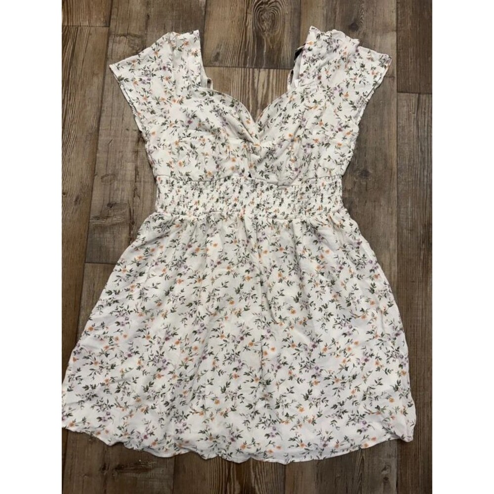 White dress floral pattern